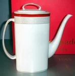 Kate Spade New York Jemma Street Coffee Pot 1ST Quality Red/gold Trim In Box. Fixed Price $124.90.