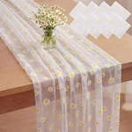 8 Pcs Daisy Table Runner Bulk 29 X70 Inch White Tulle Lace Cloth Floral.... Fixed Price $37.59.