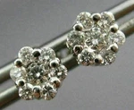 Estate .26CT Round Diamond 14KT White Gold Classic Flower Cluster Stud Earrings. Fixed Price $1350.81.