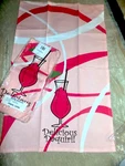 2 Daquiri Motif Pink Tea Towels Kitchen Bar New Dii. Fixed Price $12.99.
