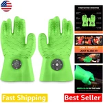Bbq Gloves Green Magnetic 500 F Heat Resistant Silicone Easy Clean. Fixed Price $104.39.