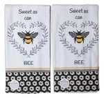 Set Of 2 Sweet As Can Bee Honey Terry Kitchen Towels By Kay Dee Designs. Fixed Price $18.95.