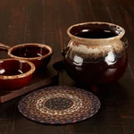 Trivet Beckham Jute Country 8IN Braided Striped Kitchen Table Decor Vhc Brands. Fixed Price $5.95.