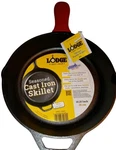 New Lodge 10.25" Ready Seasoned Cast Iron Skillet Red Silicone Handle Holder. Fixed Price $25.22.