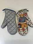 Country Crafts Teddy Bear Patriotic Apple Oven Mitt Set Americana Usa. Fixed Price $15.00.
