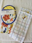Fiesta Floral Kitchen Towels Oven Mitt & Pot Holder 5 Piece Set Nwt. Fixed Price $42.99.