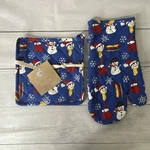 Nantucket Home Kitchen Pot Holder Oven Mitt Snowman Sled Blue Christmas Winter. Fixed Price $10.99.