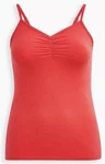 Torrid Women Size 4X 26 Ruched Front Foxy Tank Top Cotton Stretch Berry New. Fixed Price $13.71.