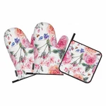 Pink Roses Oven Mitts And Pot Holders Sets Flower Garden Vintage Watercolor H.... Fixed Price $24.87.