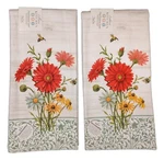 Set Of 2 Floral Buzz Flowers & Honey Bee Terry Kitchen Towels By Kay Dee Designs. Fixed Price $17.97.