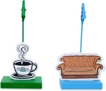 Sier Buff Friends Central Perk Standing Clip Holders, Set Of 2. Fixed Price $19.59.