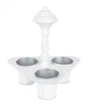 Melrose Pot Holder 10.25"L X 11"H Metal White Silver. Fixed Price $42.99.