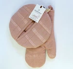 Hearth & Hand W/ Magnolia 2PC Textured Stripes Gingham Blush Oven Mitt Potholder. Fixed Price $19.80.