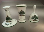 Spode Christmas Tree Harold Holdway 1938 Porcelain Vase Bell &candlestick Holder. Fixed Price $65.00.