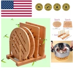 Bamboo Trivet Kitchen Hot Pads Natural Mat Set Fo.... Fixed Price $28.20.