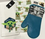 Star Wars Mandalorian Oversized Oven Mitt & 3 Grogu The Kid Hand Towels New. Fixed Price $24.95.