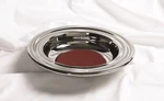 Offering Plate-silvertone-stainless Steel W/red FELT-12". Fixed Price $55.65.