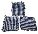 Pot Holders Blue Gray Hand Crafted Woven Set Of 3 New. Fixed Price $11.00.