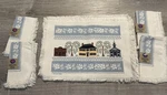 Vintage Stevens Linen Placemats Napkins Set 4, Village Church Made Usa. Fixed Price $19.99.