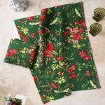 April Cornell Graceful Garden Floral Tea Towel Set Of 2 Pine Green & Red. Fixed Price $24.00.