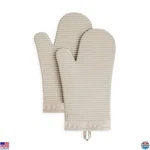 Soft Silicone Oven Mitt Set 2 Count, 7"X13", Ribbed Design, Milkshake Color. Fixed Price $26.23.