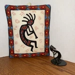 Kokopelli Native Kitchen Hot Pad Oven By Kay Dee With Metal Figure Set. Fixed Price $9.95.