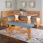 Blue Fabric 4 Pc Nook Cushion Set Corner Bench Booth Dining Breakfast Kitchen. Fixed Price $132.99.