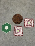 Vintage Hand Made Pot Holder Hot Pads Lot Wooden Maple Leaf Plate. Fixed Price $19.00.