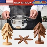 Christmas Tree Wooden Trivet Set, Heat Resistant Pot Holders For Kitchen. Fixed Price $14.25.