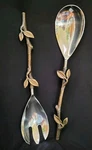 Godinger Silver Art Co. The Leaf Collection 2 Tone Salad Set. Fixed Price $25.00.