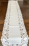 Harmony Home Table Runner Ivory Cutwork Lace Floral Scroll Spring Wedding 13X88. Fixed Price $18.99.