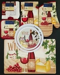 Kitchen Linen Placemats Stove Top Covers Wine & Cheese Theme, Select: Item(s). Fixed Price $6.59.