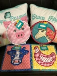 Pioneer Woman Quilted Animal Trivet 10" Diameter Pig, Horse, Chicken Cow. Fixed Price $17.49.