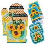 Oven Mitts And Pot Holders 6PCS Set, Sunflower 2 Dish Towels Farmhouse Cook.... Fixed Price $22.86.