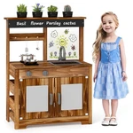 Kids Mud Kitchen Set With Removable Sink Faucet Dual Stoves 4 Planting Pots. Fixed Price $69.99.