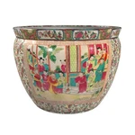 Red Lantern 14" Rose Medallion Porcelain Fishbowl Planter Cachepot For Ind.... Fixed Price $254.93.