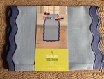 Celebrate Together Spring Wavy Blue Table Runner 13" Wide X 72" Length New. Fixed Price $10.95.