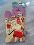 Blue Q Oven Mitt Kitchen Oops I'm Drunk Wine Glass Bottle Cooking Pepper Nwt New. Fixed Price $10.99.