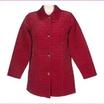 Denim And Co. Quilted Pinwale Corduroy Topper, Berry Red, Small. Fixed Price $44.99.