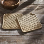 Burlap Natural Pot Holder Set Of 2 8X8 Vhc Brands. Fixed Price $13.95.