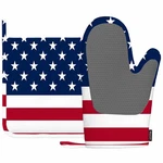 Mxocom American Flag Silicone Oven Mitts And Pot Holders Sets Independence Da.... Fixed Price $22.51.