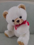 Adorable Teddy Bear Plush 12" White Tan Red Velvet Bow #64223 Nantucket Dist.. Fixed Price $18.99.