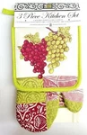 Better Home 3PC Kitchen Dish Hand Towel Pot Holder Oven Mitt Set Grapes New. Fixed Price $12.95.