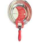 Browne Thermalloy 2-PLY Stainless Steel Fry Pan 8" Red Heat Resistant Handle. Fixed Price $30.00.