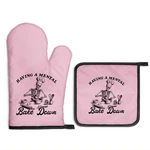 Gkodw Having Mental Bake Down Pink Oven Mitts And Pot Holders Sets, Funny S.... Fixed Price $22.29.