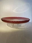 Vtg Indiana Glass 12 1/2 Pedestal Cake Stand Diamond Point Ruby. Fixed Price $35.97.