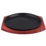 Cabilock Cast Iron Sizzling Plate With Wooden Base - 21X21X2.5CM, Shown. Fixed Price $27.02.