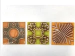Mid Century Modern Ceramic Tile Trivet Hot Plates Set Of 3. Fixed Price $17.50.