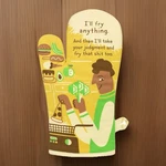 Blue Q Oven Mitt Kitchen Ll Fry Anything Your Judgement Fried Food Deep Fat. Fixed Price $14.96.
