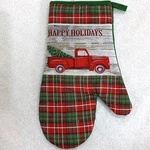 Vtg Ford Chevy Truck Christmas Oven Mitt Nantucket Red Green Plaid Pot Holder. Fixed Price $9.99.